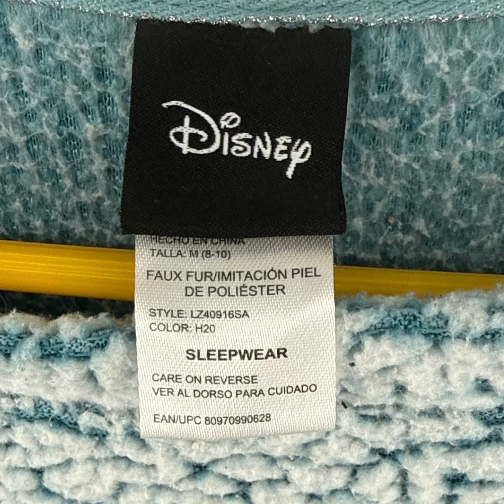Disney Stitch More Snacks Blue Sherpa Faux Fur Sleepwear Top Size M 8-10 - Picture 6 of 8